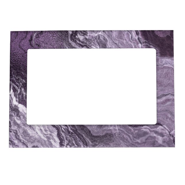 Crystalized Purple Agate | Moody Marbled Stone Magnetic Frame (Front)