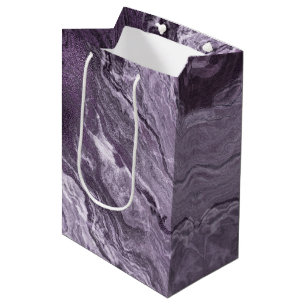 Crystalized Purple Agate   Moody Marbled Stone Medium Gift Bag