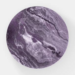 Crystalized Purple Agate Moody Marbled Stone Paperweight