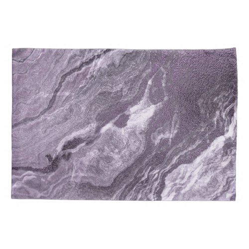Crystalized Purple Agate  Moody Marbled Stone Pillow Case