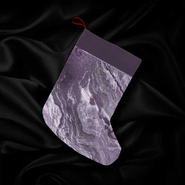 Crystalized Purple Agate | Moody Marbled Stone Small Christmas Stocking (Creator Uploaded)