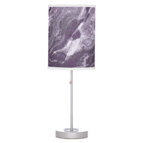 Crystalized Purple Agate  Moody Marbled Stone Table Lamp