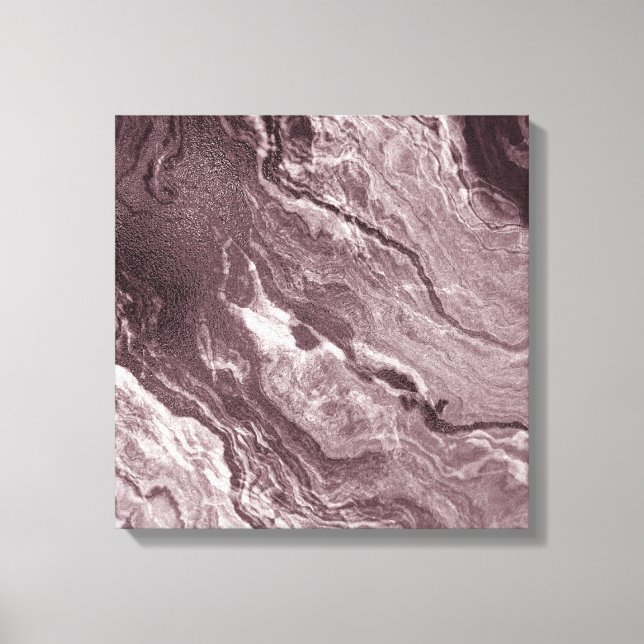 Crystalized Red Agate | Ruby Crimson Marbled Stone Canvas Print (Front)