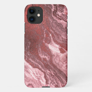 Crystalized Red Agate   Ruby Crimson Marbled Stone iPhone 11 Case