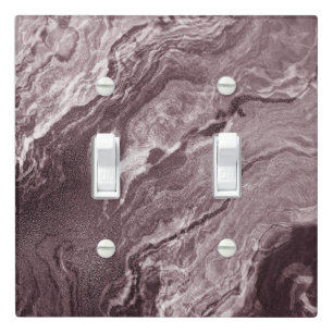 Crystalized Red Agate Ruby Crimson Marbled Stone Light Switch Cover