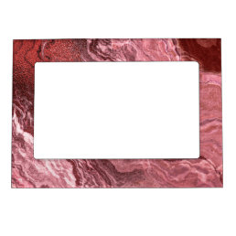Crystalized Red Agate | Ruby Crimson Marbled Stone Magnetic Frame