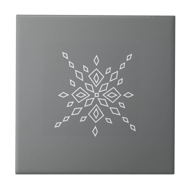 Crystalized Snowflake Ceramic Tile (Front)