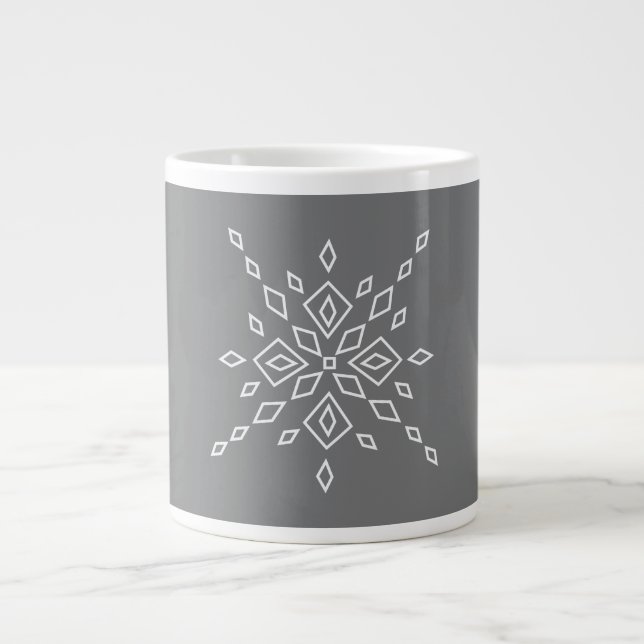 Crystalized Snowflake Giant Coffee Mug (Front)