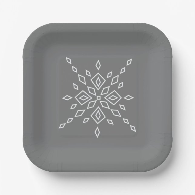 Crystalized Snowflake Paper Plates (Front)