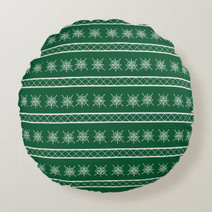 Crystalized Snowflake Round Pillow