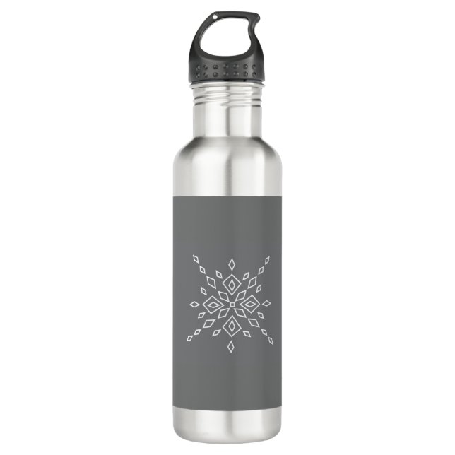Crystalized Snowflake Stainless Steel Water Bottle (Front)
