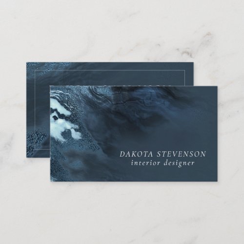 Crystalized Teal Agate  Dark Aqua Marbled Stone Business Card