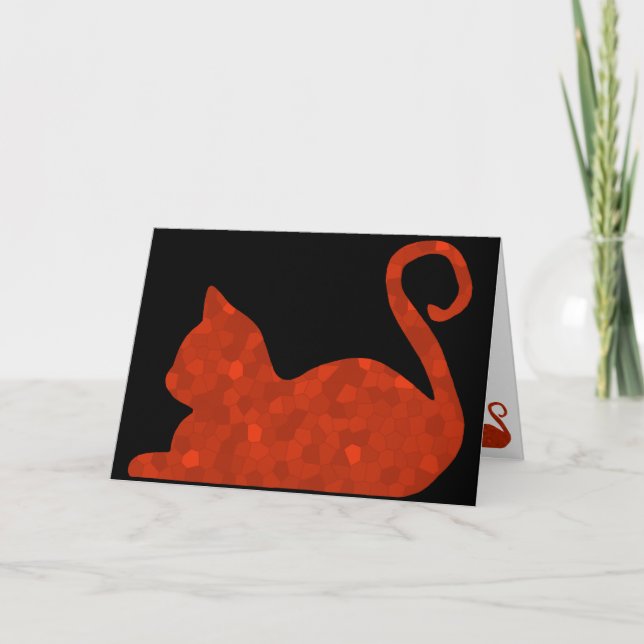 CrystalKatz Red Cat Greeting Cards (Front)