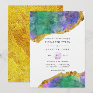Crystallic Agate Jewel Wedding Invitation