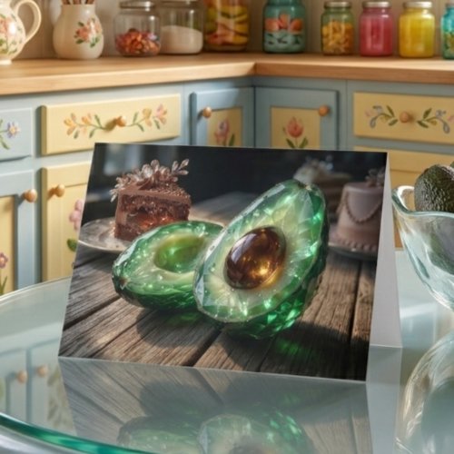 Crystalline Avocado Birthday Card | Cute Avocado