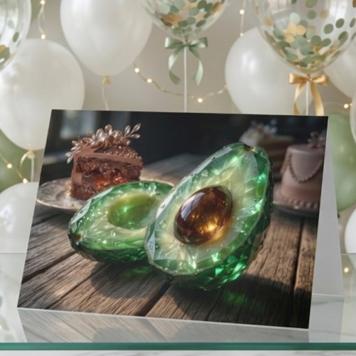 Crystalline Avocado Happy Anniversary Photo   Card