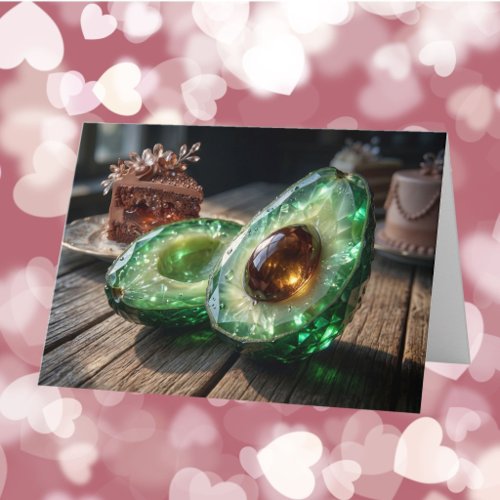 Crystalline Avocado Happy Valentine's Day Photo   Card