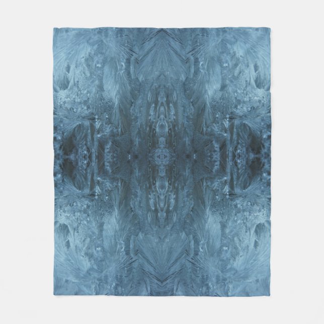Crystalline Comfort | Psychedelic Ice Pattern Fleece Blanket (Front)