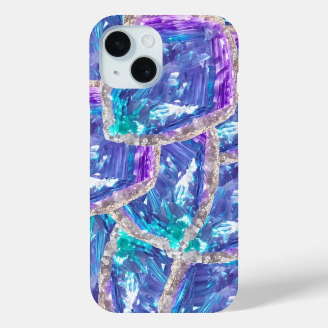 Crystalline Dreams: Amethyst and Aqua Fusion Case-Mate iPhone Case (Back)