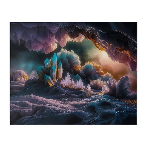 Crystalline Dreamscape Abstract Landscape Acrylic Print