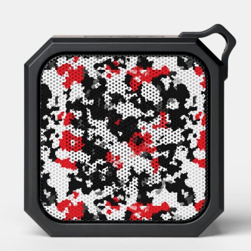 Crystalline Red Black And White Abstract Pattern Bluetooth Speaker