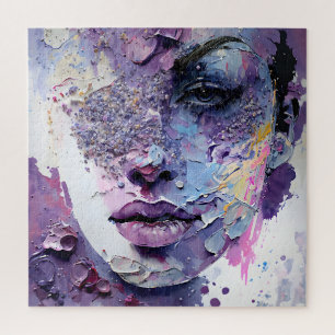 "Crystalline Silence" – A Purple Portrait Jigsaw Puzzle