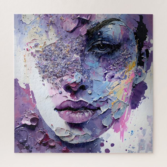 "Crystalline Silence" – A Purple Portrait Jigsaw Puzzle (Vertical)