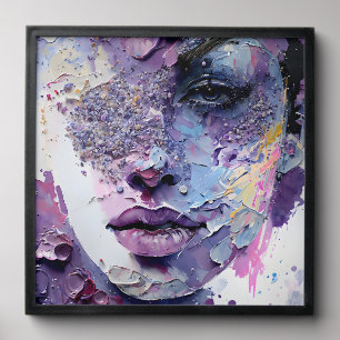 "Crystalline Silence" – A Purple Portrait Peel And Stick Photo Tile