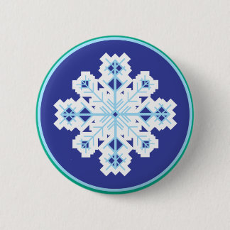 crystalline snowflake pinback button