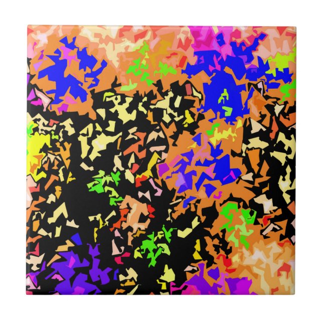 Crystallized Paint Splatter - Warm Colors Tile (Front)