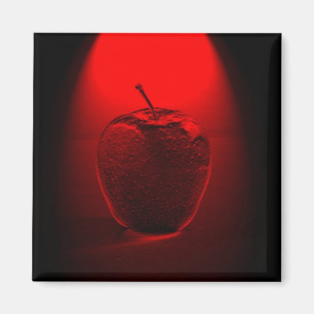 Crystallized Red Apple 2 Inch Square Magnet (Front)