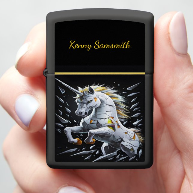 Crystallized Unicorn Zippo Lighter (In Hand)