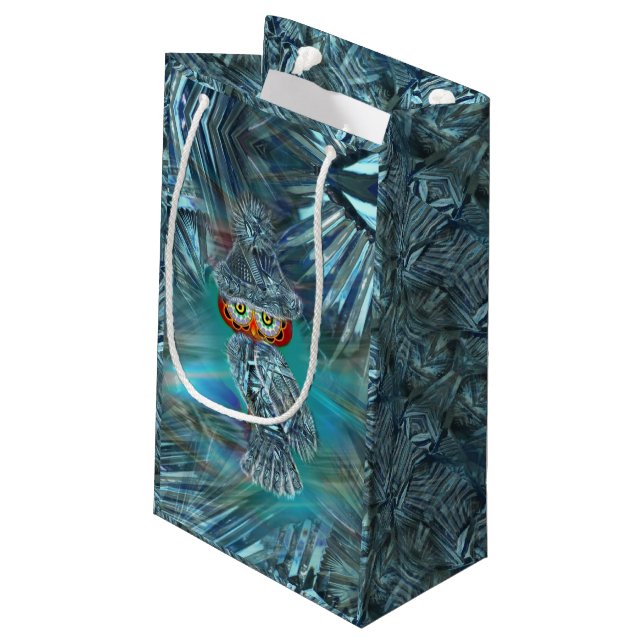 Crystallized Winter Fashion Owl Gift Bag (Back Angled)