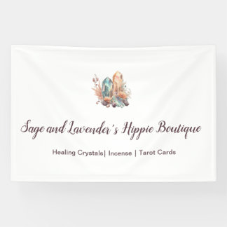 Crystals and Flowers Business Card Banner