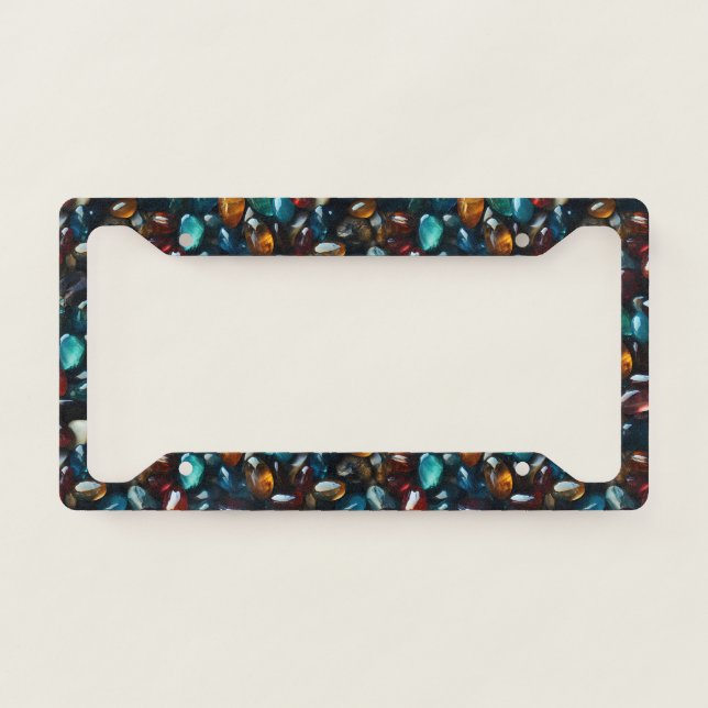 Crystals and Gemstones License Plate Frame (Front)