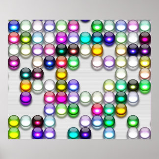 Crystals Art Random Colors Balls 12 x 10 Poster