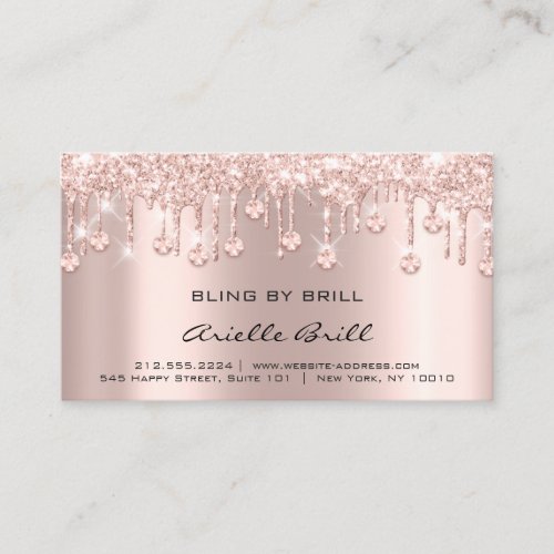 Crystals Drips Rose Spark Aftercare Instructions Business Card