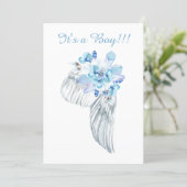 *~* Crystals Feathers Angel Wing Shower Invitation (Standing Front)