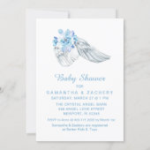 *~* Crystals Feathers Angel Wing Shower Invitation (Back)