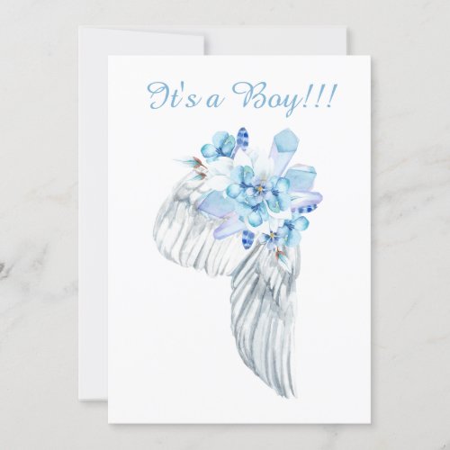  Crystals Feathers Angel Wing Shower Invitation