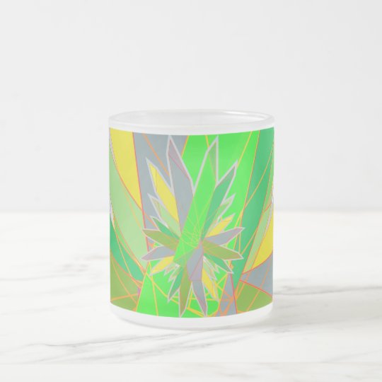crystals frosted glass coffee mug