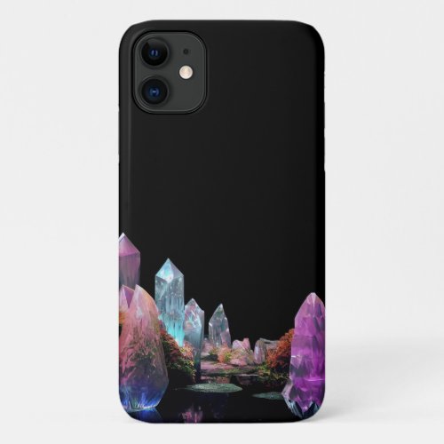 Crystals gems emerald amethyst  iPhone 11 case