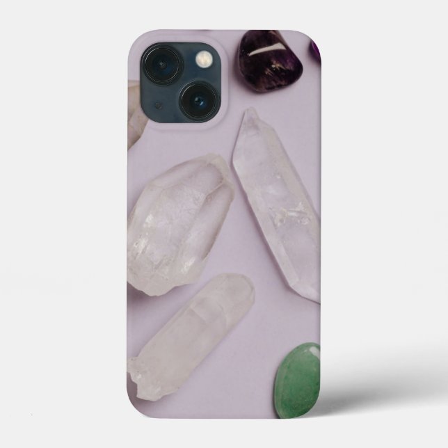 Crystals Gems Energy Vibes Design iPhone Case (Back)