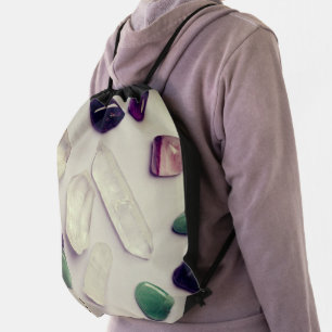 Crystals Gems Yoga Energy Drawstring Bag Backpack