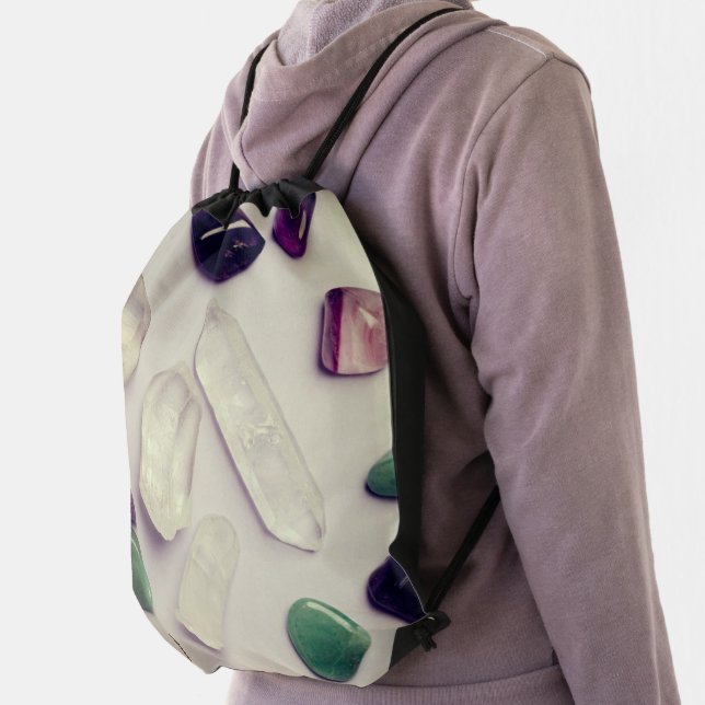 Crystals Gems Yoga Energy Drawstring Bag Backpack (Insitu)