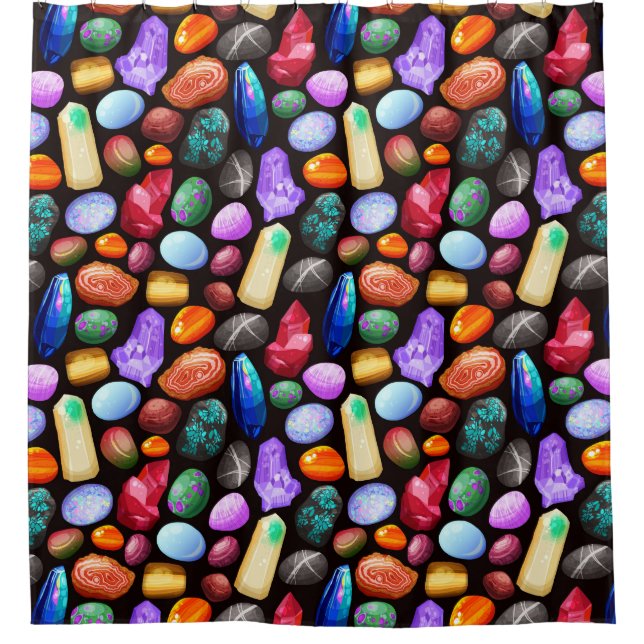 Crystals/Gemstones Shower Curtain (Front)
