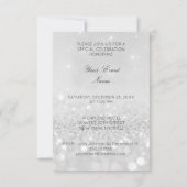 Crystals HoeDown Country Party Gray Green Glitter Invitation (Back)