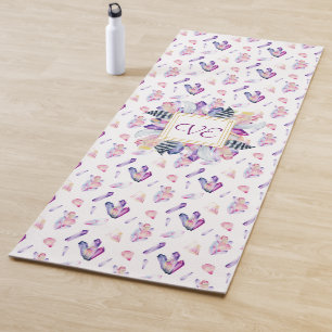 Crystals In Pink and Blue Yoga Mat