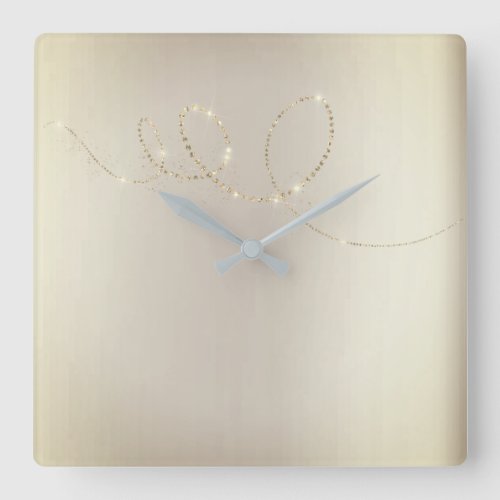 Crystals Infinity Gold Sepia Concept Modern Square Wall Clock