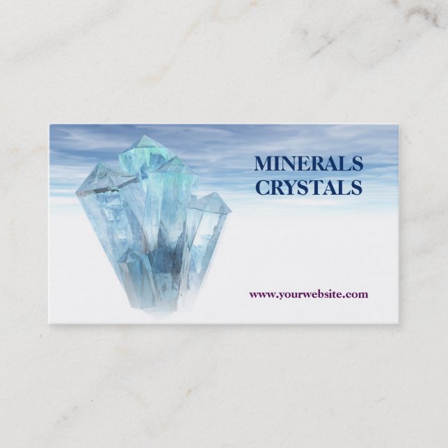 crystals minerals shop therapy business card (Front)